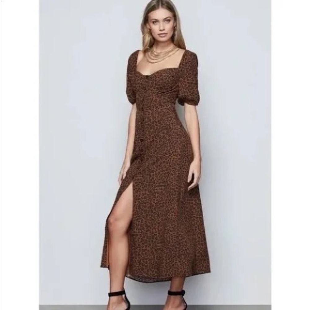 Good American Animal print button-up dress